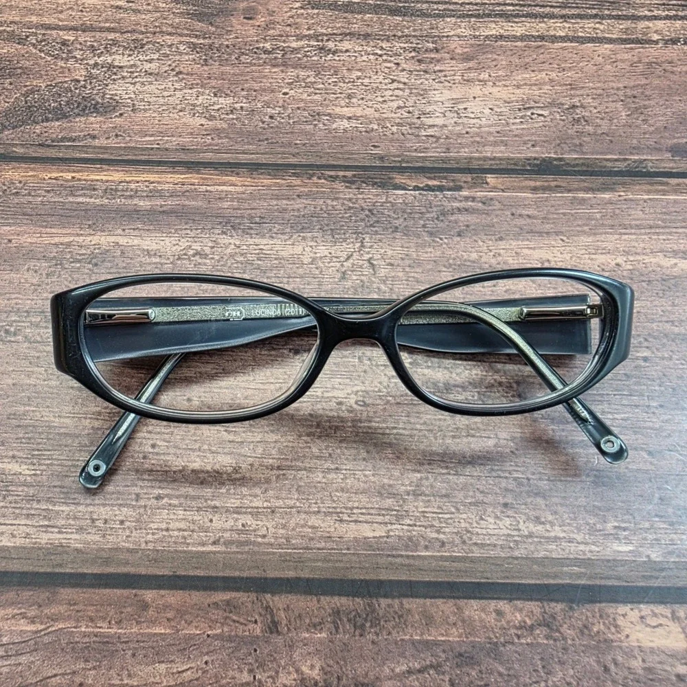 Coach Lucinda 2011 Eyeglasses Black Oval Frames Glitter Logo 46-12